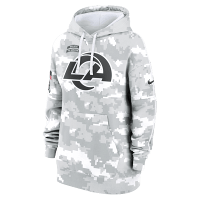 Los Angeles Rams Salute to Service Primary Edge Club Women's Nike NFL Pullover Hoodie