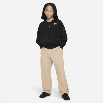 Nike Air Club Fleece Big Kids' (Girls') Oversized Full-Zip Hoodie