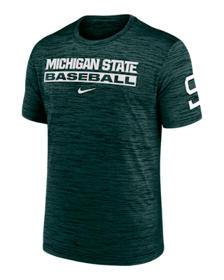 Мужская футболка Michigan State Spartans Velocity Baseball Wordmark Stack Nike Dri-FIT College