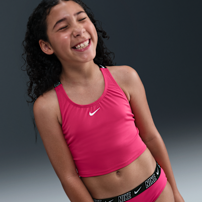 Conjunto de midkini con espalda cruzada para niña talla grande Nike Swim
