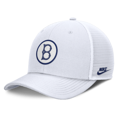 Gorra de rejilla Nike Dri-FIT de la MLB ajustable para hombre Brooklyn Dodgers Cooperstown Rise