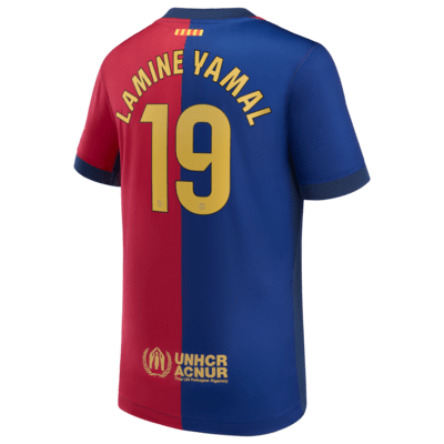 Lamine Yamal Barcelona 2024/25 Stadium Home Bid Kids' Nike Dri-FIT Soccer Jersey