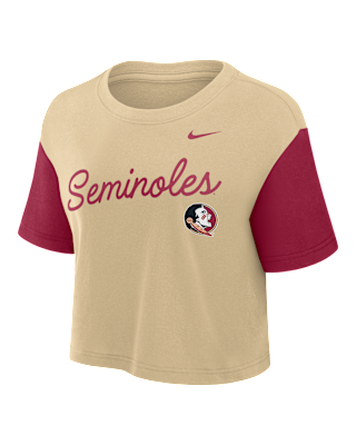 Женская футболка Florida State Script Nike Dri-FIT College Cropped