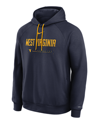 Мужское худи West Virginia Courtside Basketball Practice Nike Dri-FIT Pullover Hoodie для баскетбола