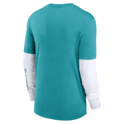 Nike Miami Dolphins Shirt Mens XXL Green Long Sleeve Dri-Fit NFL Training