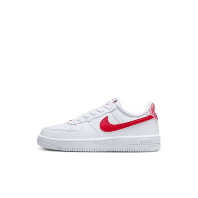 white air forces with red check