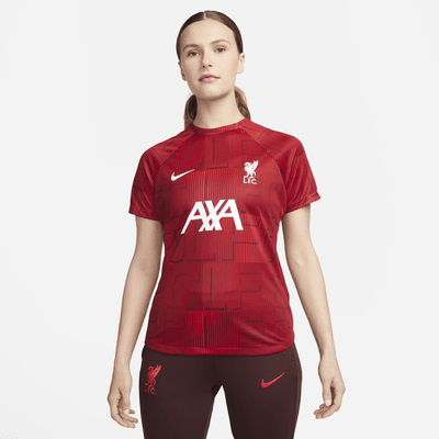 Playera de fútbol para antes del partido para mujer Nike Dri-FIT ...