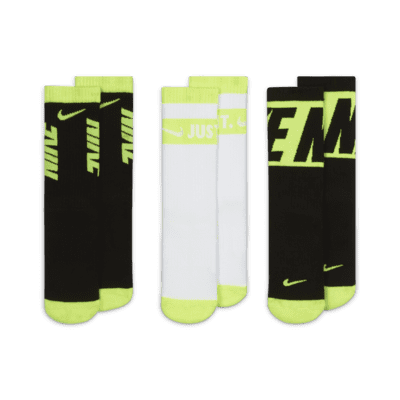 Nike Everyday 兒童緩震中筒襪 (3 雙)