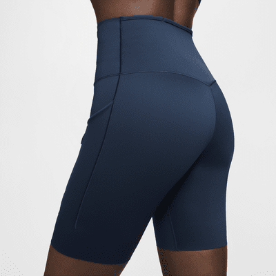 Nike Go Pantalons curts de ciclisme de cintura alta i subjecció ferma de 20 cm amb butxaques - Dona