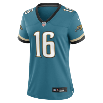 Jersey de fútbol para el día del partido de la NFL Nike para mujer Trevor Lawrence Jacksonville Jaguars