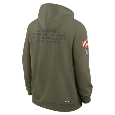 Kansas City Chiefs Salute to Service Sideline Dominant Force Men's Nike Dri-FIT NFL Pullover Hoodie