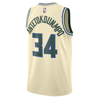 Giannis Antetokounmpo Milwaukee Bucks City Edition Men's Nike NBA Swingman Jersey
