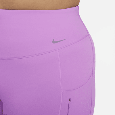 Leggings cropped de tiro alto y sujeción firme con bolsillos para mujer Nike Go (talla grande)