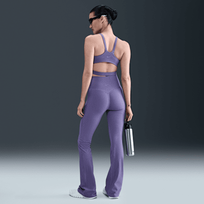 Nike Zenvy Rib Women's Gentle-Support High-Waisted Flared Leggings