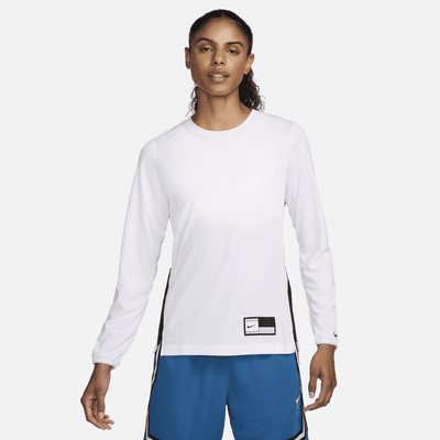 Playera de manga larga para calentamiento de básquetbol Dri-FIT para mujer Nike