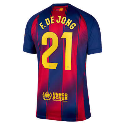 Jersey de fútbol Nike Dri-FIT del Barcelona local 2025/26 Stadium Frenkie de Jong para hombre