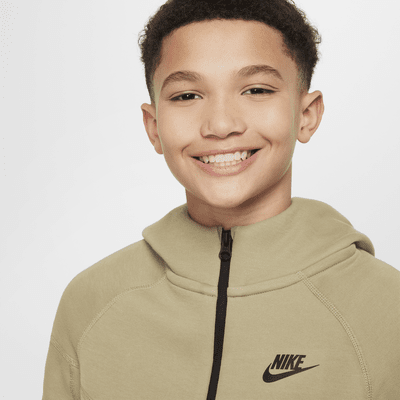 Mikina Nike Sportswear Tech Fleece s kapucí a dlouhým zipem pro větší děti (chlapce)