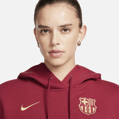 Sudadera con gorro con cierre para fútbol oversized Nike para mujer FC Barcelona Phoenix Fleece