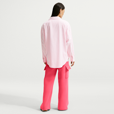 Nike Sportswear Chill Poplin Women's Oversized Woven Long-Sleeve Striped Top