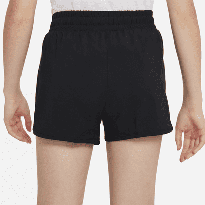 Nike One Big Kids' (Girls') Dri-FIT High-Waisted Woven Training Shorts