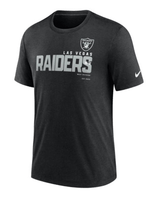 Men's Nike Heather Black Las Vegas Raiders Team Tri-Blend T-Shirt Size: Small