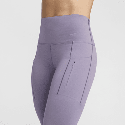 Leggings cropped de tiro alto y sujeción firme con bolsillos para mujer Nike Go