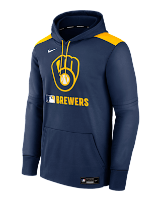 Мужское худи Milwaukee Brewers Authentic Collection Nike Therma MLB Pullover Hoodie