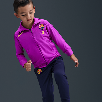 FC Barcelona Strike Nike Dri-FIT-Fußball-Trainingsanzug aus Strickmaterial für jüngere Kinder