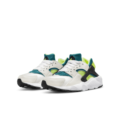 nike huarache blue green white