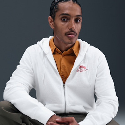 Sudadera con gorro de cierre completo de French Terry para hombre Nike Sportswear Club