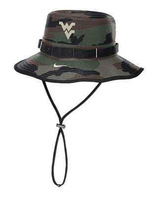 Мужские  West Virginia 2025 Military Appreciation Boonie Nike Dri-FIT College Bucket Hat
