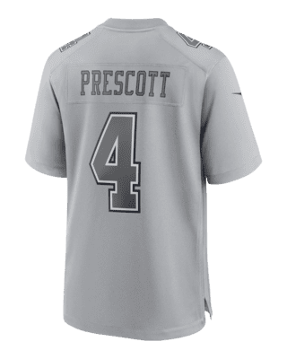 Youth Nike Dak Prescott Gray Dallas Cowboys Atmosphere Game Jersey