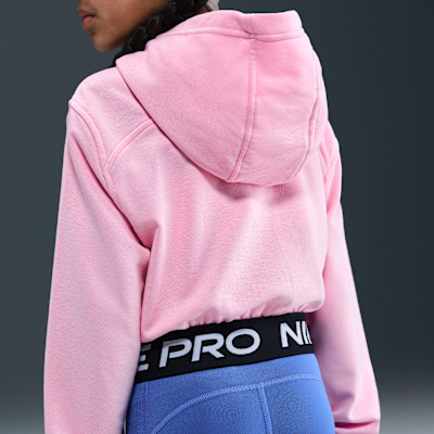 Felpa con cappuccio e zip a tutta lunghezza Dri-FIT Nike Pro Fleece – Ragazza