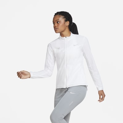 nike womens white running jacket