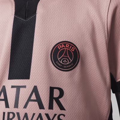 Conjunto de três peças de futebol de réplica Jordan do terceiro equipamento Stadium Paris Saint-Germain 2024/25 para criança