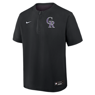 Colorado Rockies Authentic Collection Men's Nike Dri-FIT MLB 1/4-Zip Short-Sleeve Windshirt