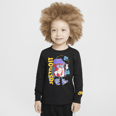 Playera de manga larga Peace de corte cuadrado infantil Nike