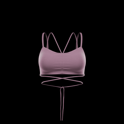 Sutiã de desporto almofadado de suporte ligeiro Nike Zenvy Strappy Wrap para mulher