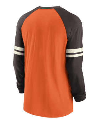 Nike Cleveland Browns Orange Historic Tri-Blend Short Sleeve