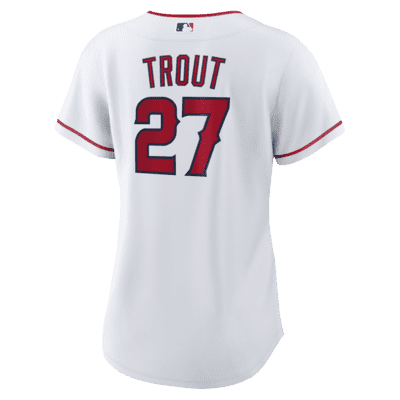 Camiseta de béisbol Replica para mujer MLB Los Angeles Angels (Mike Trout)