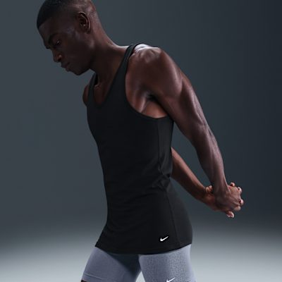 Camiseta interior de ajuste slim con cuello redondo para hombre Nike Dri-FIT Essential Cotton Stretch (paquete de 2)