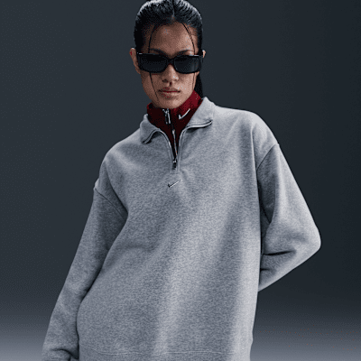 Nike Sportswear Fleece-Oberteil mit Viertelreißverschluss für Damen