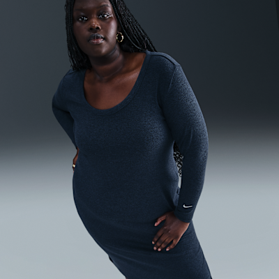 Nike Sportswear Chill Knit Women's Tight Long-Sleeve Midi Mini-Rib Dress (Plus Size)