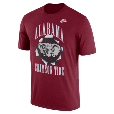 Playera de cuello redondo universitaria Nike para hombre Alabama Back 2 ...