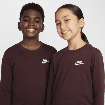 Playera de manga larga para niños grandes Nike Sportswear