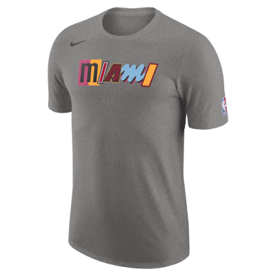 Men's Miami Heat Nike Blue City Edition Logo Performance T-Shirt
