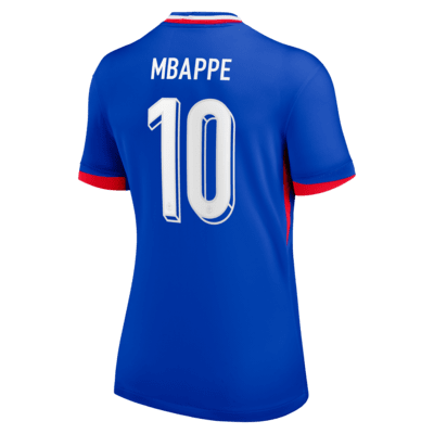 Jersey de fútbol Nike Dri-FIT de la selección nacional de Francia local 2024 Stadium Kylian Mbappé para mujer