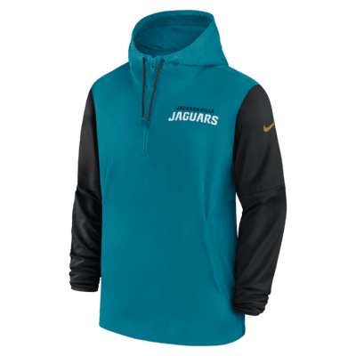 Jacksonville Jaguars Sideline Pre-Game Player Men's Nike NFL 1/2-Zip Hooded Jacket