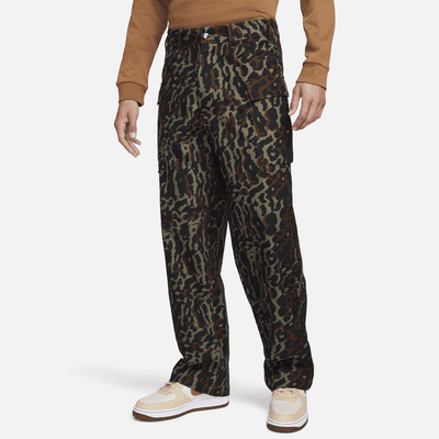 Zion High Waist Camo Cargo Trousers in Khaki Print | Oh Polly
