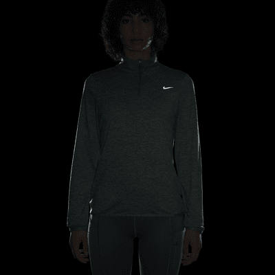 Nike Swift Element-løbetop med UV-beskyttelse og 1/4 lynlås til kvinder